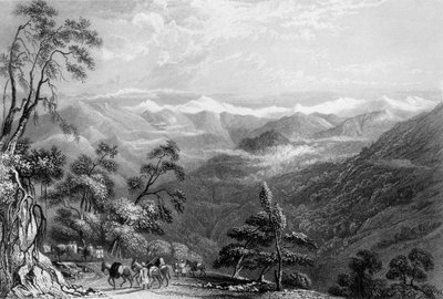 Schneebedecktes Gebirge, von Landour, 1838 von George Francis White