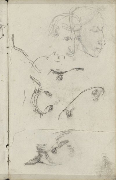 Köpfe von Pferden und Menschen von George Hendrik Breitner