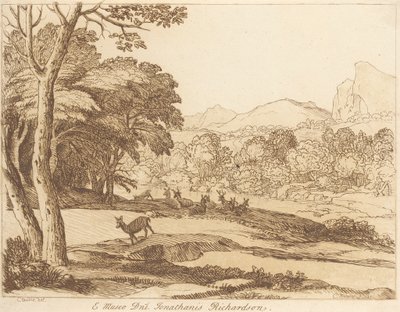 Ohne Titel: Landschaft mit Hirschen von George Knapton