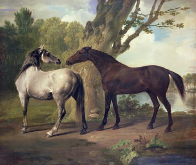 Zwei Pferde in einer Landschaft von George Stubbs