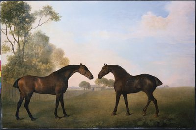Zwei Jäger auf der Wiese von George Stubbs