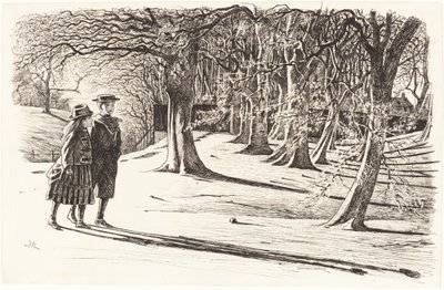 Zwei Kinder im Schnee von George du Maurier