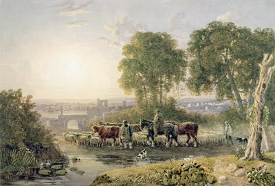 Landschaft mit Viehtreibern von George the Younger Barret