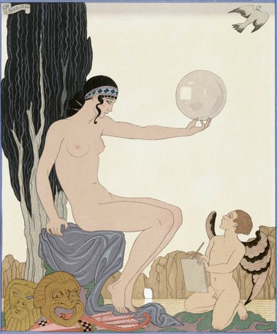 Eine Muse inspiriert einen Künstler von Georges Barbier
