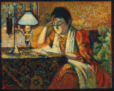 Die Lesende (La Liseuse). Um 1888 von Georges Lemmen