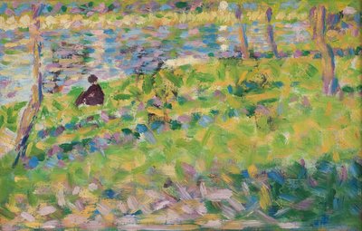 Landschaft, Sitzender Mann von Georges Pierre Seurat
