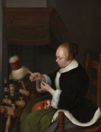 Die Spinnerin, 1652 von Gerard Ter Borch the Younger