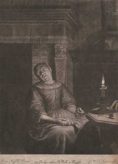 Die sitzende schlafende Näherin von Gerard Valk