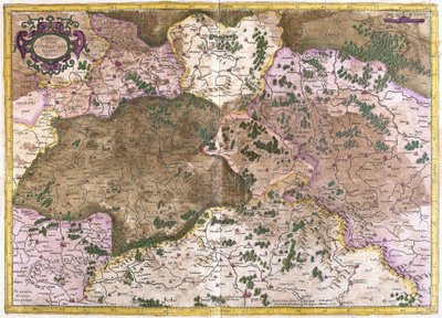 Deutschland, Tschechoslowakei und Polen (Stich) von Gerardus Mercator