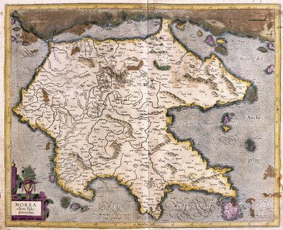 Griechenland und Peloponnes von Gerardus Mercator