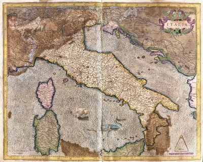 Italien (Gravur) von Gerardus Mercator