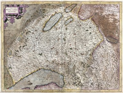 Nordosten von Genf, Schweiz (Stich) von Gerardus Mercator