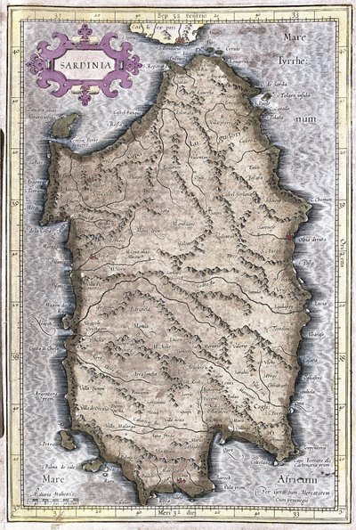 Sardinien, Italien (Stich) von Gerardus Mercator