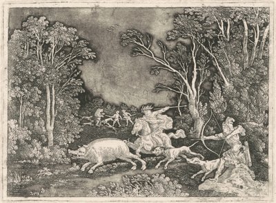 Antike Wildschweinjagd von Gerhard Janssen