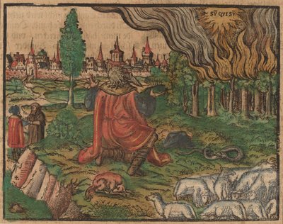 Moses und der brennende Dornbusch von German 16th Century