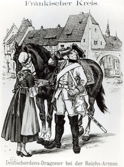 Dragoner des Deutschen Ordens im Jahr 1757 von German School