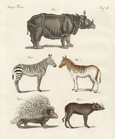 Vierfüßige Tiere von German School