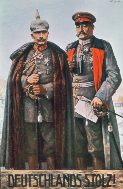 Kaiser Wilhelm II. und Feldmarschall Hindenburg von German School