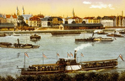 Ludwigshafen am Rhein, ca. 1910 (Farblithografie) von German School