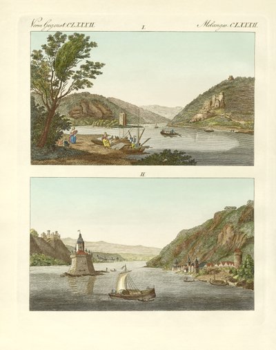Malerische Ansichten des Rheins von German School