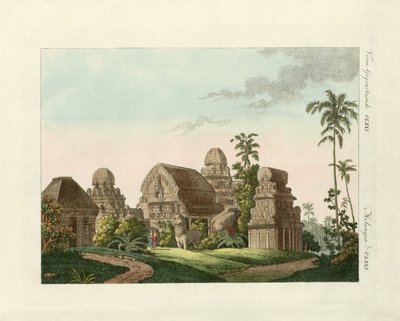 Die indische Pagode von Mahabalipuram von German School