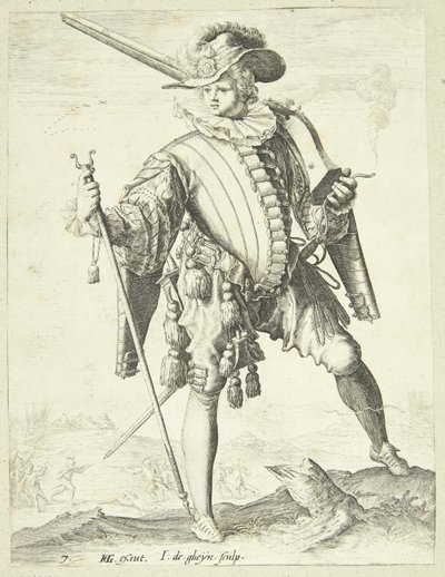 Soldat mit Hakenbüchse (Arkebuse) von Gheyn, Jacques II de