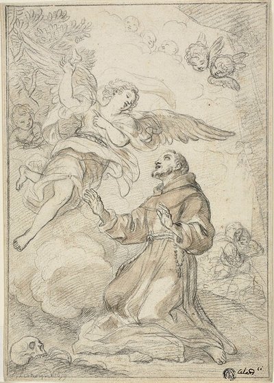 Engel erscheint dem Heiligen Dominikus von Giacinto Calandrucci