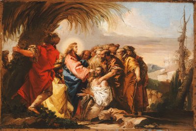 Christus heilt den Blinden, ca. 1751 von Giovanni Domenico Tiepolo