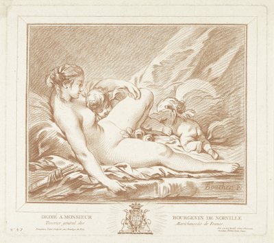 Liegende Venus mit Amor und Anteros von Gilles Demarteau