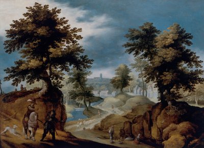 Landschaft mit Figuren von Gillis van III Coninxloo