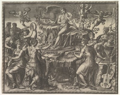 Apollo und die Musen, ca. 1557 von Giorgio Ghisi