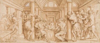 Hochzeitsmahl von Esther und Ahasverus von Giorgio Vasari