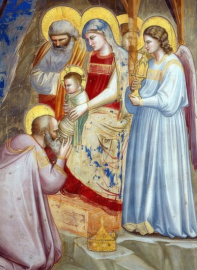 Die Anbetung der Könige (Detail) von Giotto di Bondone