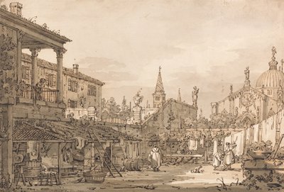 Capriccio eines venezianischen Hofes von Giovanni Antonio Canal