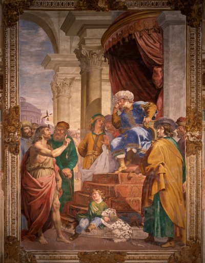 Johannes der Täufer tadelt Herodes Antipas von Giovanni Battista Carlone