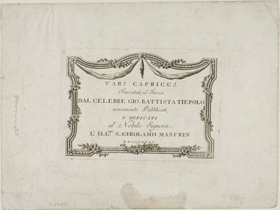 Frontispiz aus Capricci von Giovanni Battista Tiepolo