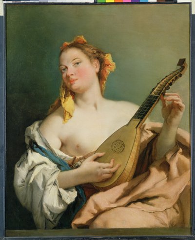 Mädchen mit einer Mandoline, 1755-60 von Giovanni Battista Tiepolo