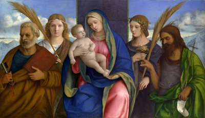 Madonna mit Kind und Heiligen von Giovanni Bellini