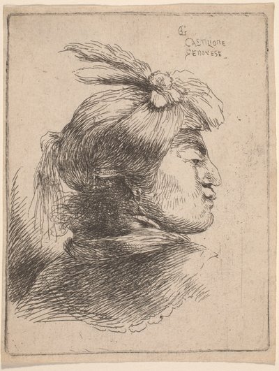Kleiner orientalischer Kopf von Giovanni Benedetto Castiglione