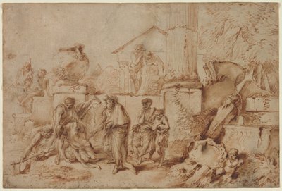 Tobit begräbt die Toten von Giovanni Benedetto Castiglione