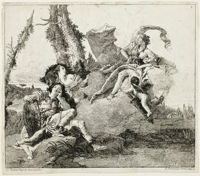 Armida begegnet dem schlafenden Rinaldo von Giovanni Domenico Tiepolo