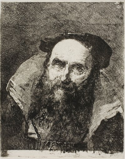 Lächelnder alter Mann von Giovanni Domenico Tiepolo