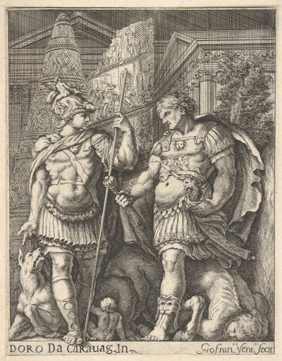 Zwei römische Soldaten, 17. Jahrhundert von Giovanni Francesco Venturini