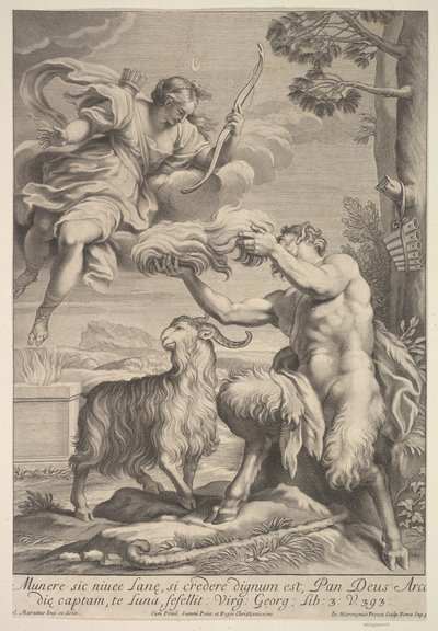Pan von Diana getäuscht, 1675-1741 von Giovanni Girolamo Frezza