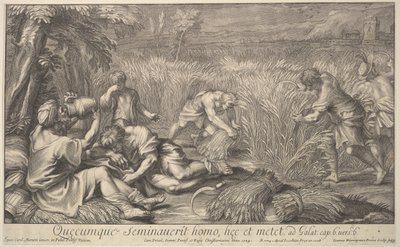 Getreideernter, 1704 von Giovanni Girolamo Frezza