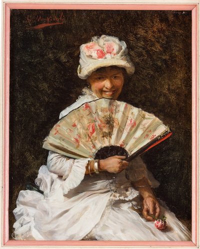 Dame mit Fächer von Giovanni Muzzioli