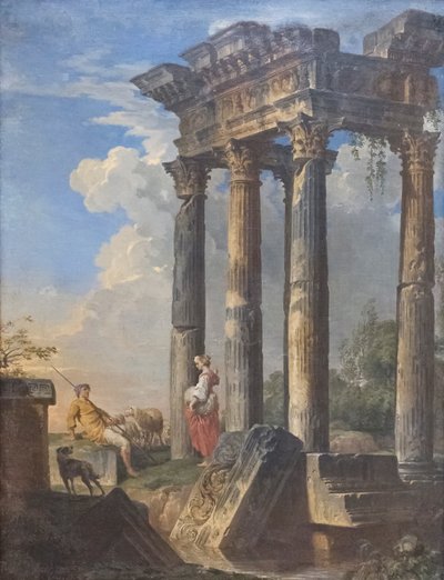 Ruinen mit Hirten von Giovanni Paolo Pannini