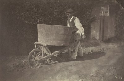 Männlicher Bauer mit Schubkarre, 1870 von Giraudon
