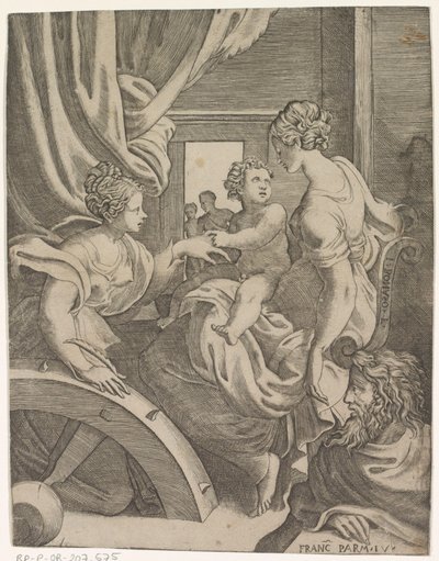 Mystische Hochzeit der heiligen Katharina von Giulio Bonasone