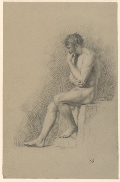 Akademische Studie eines männlichen Aktes von Giuseppe Longhi